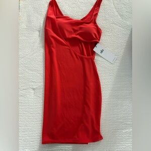 open lace back dress Airbrush Splendor Dress - Bright Red